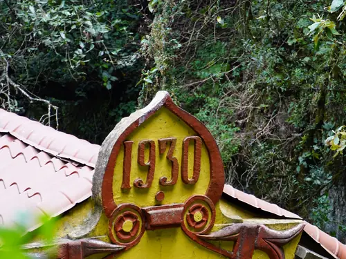 The year 1930 in relief at the top of the powerhouse facade